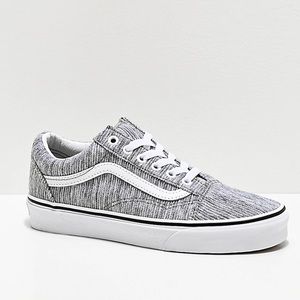 Vans Unisex Old Skool Rib Knit Gray & white lace up sneakers